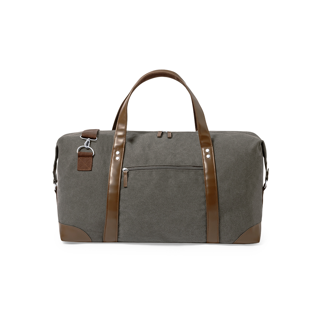 Sporttas 60 liter canvas grijs/bruin - Afbeelding 4