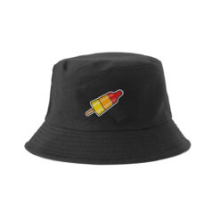 Reversible bucket hat raket ijsje zwart/oranje