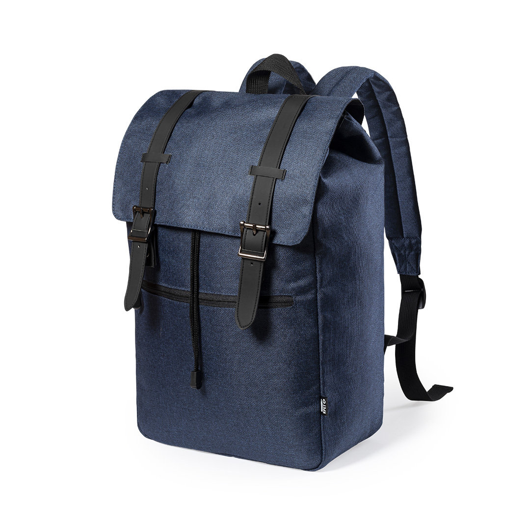 RPET rugzak met gespsluiting donkerblauw