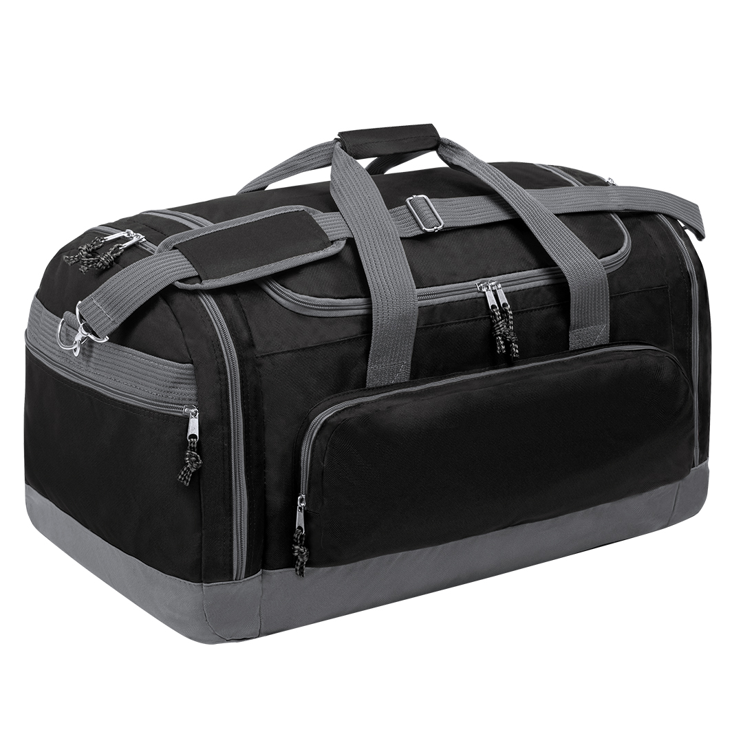 Sporttas 72 liter polyester zwart/grijs - Afbeelding 2