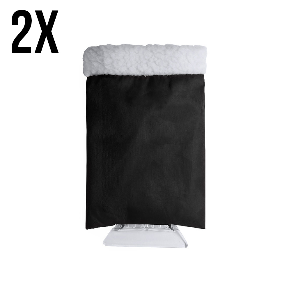 IJskrabber met handschoen zwart - 2 stuks
