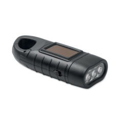 Zaklamp met zonnepaneel en dynamo zwart