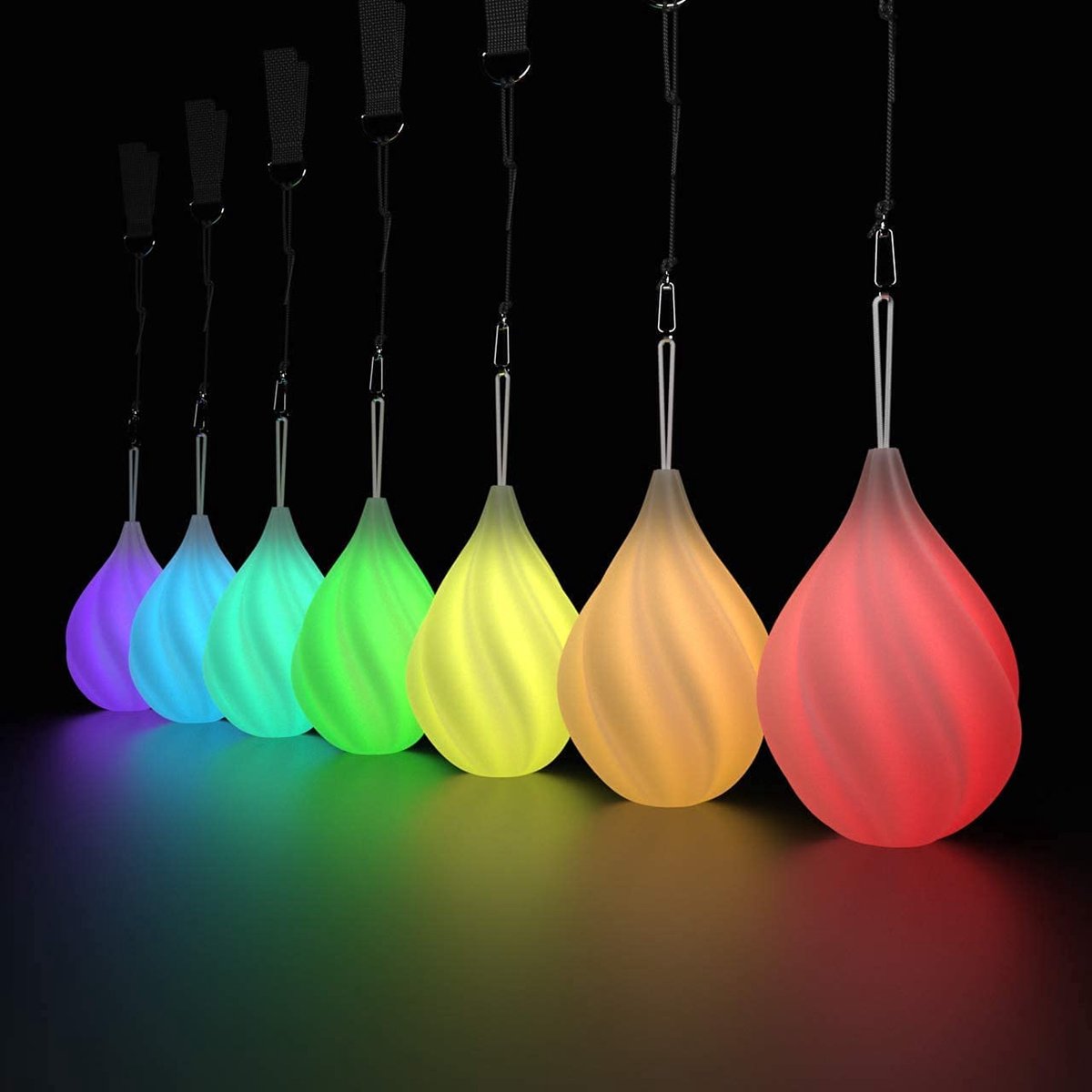 LED POI-ballen druppelvormig multicolor - 2 stuks - Afbeelding 6