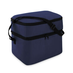 2-vaks koeltas met schouderband polyester blauw