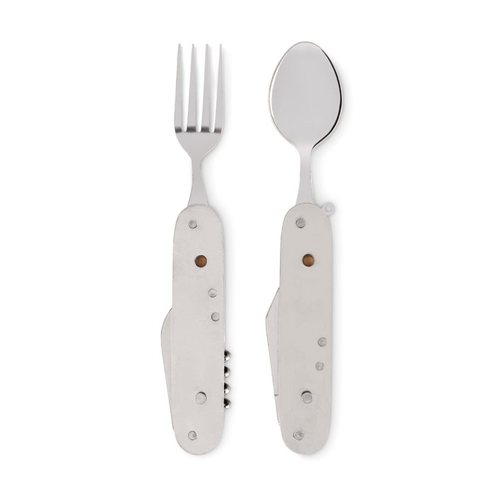 Multifunctionele campingbestek set opvouwbaar 5-delig - Afbeelding 4