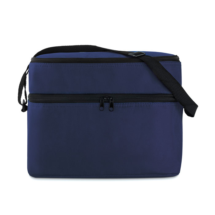 2-vaks koeltas met schouderband polyester blauw - Afbeelding 2