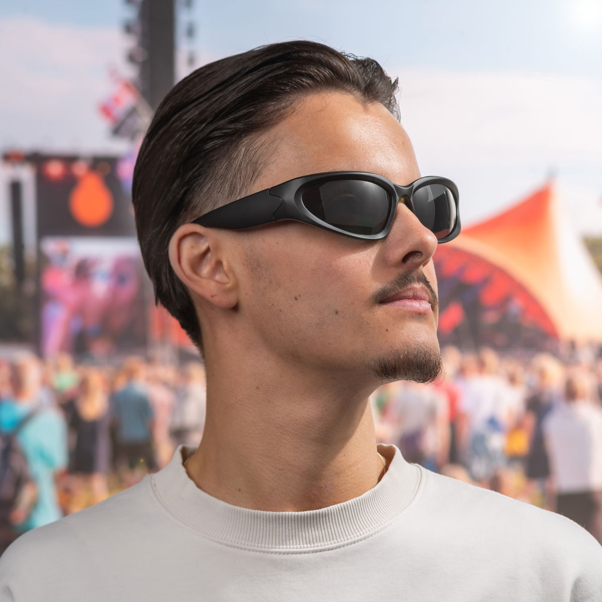 Zonnebril sportief model zwart - Met zwarte glazen - Afbeelding 3