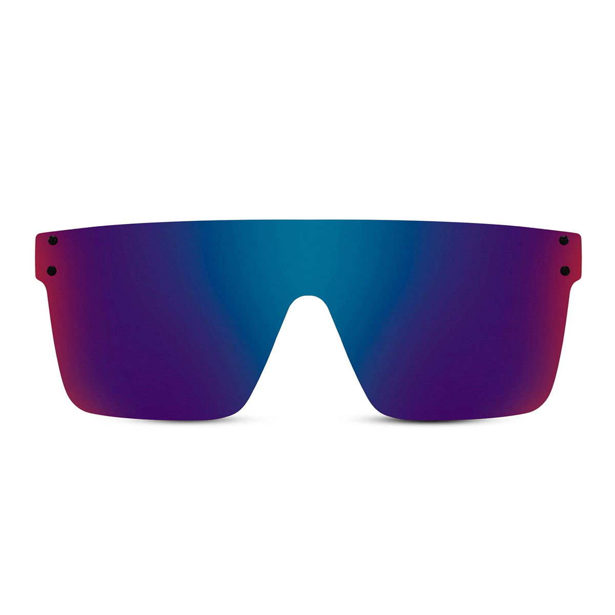 Vierkante zonnebril met randloos montuur - Donkerblauw/paarse glazen - Afbeelding 2