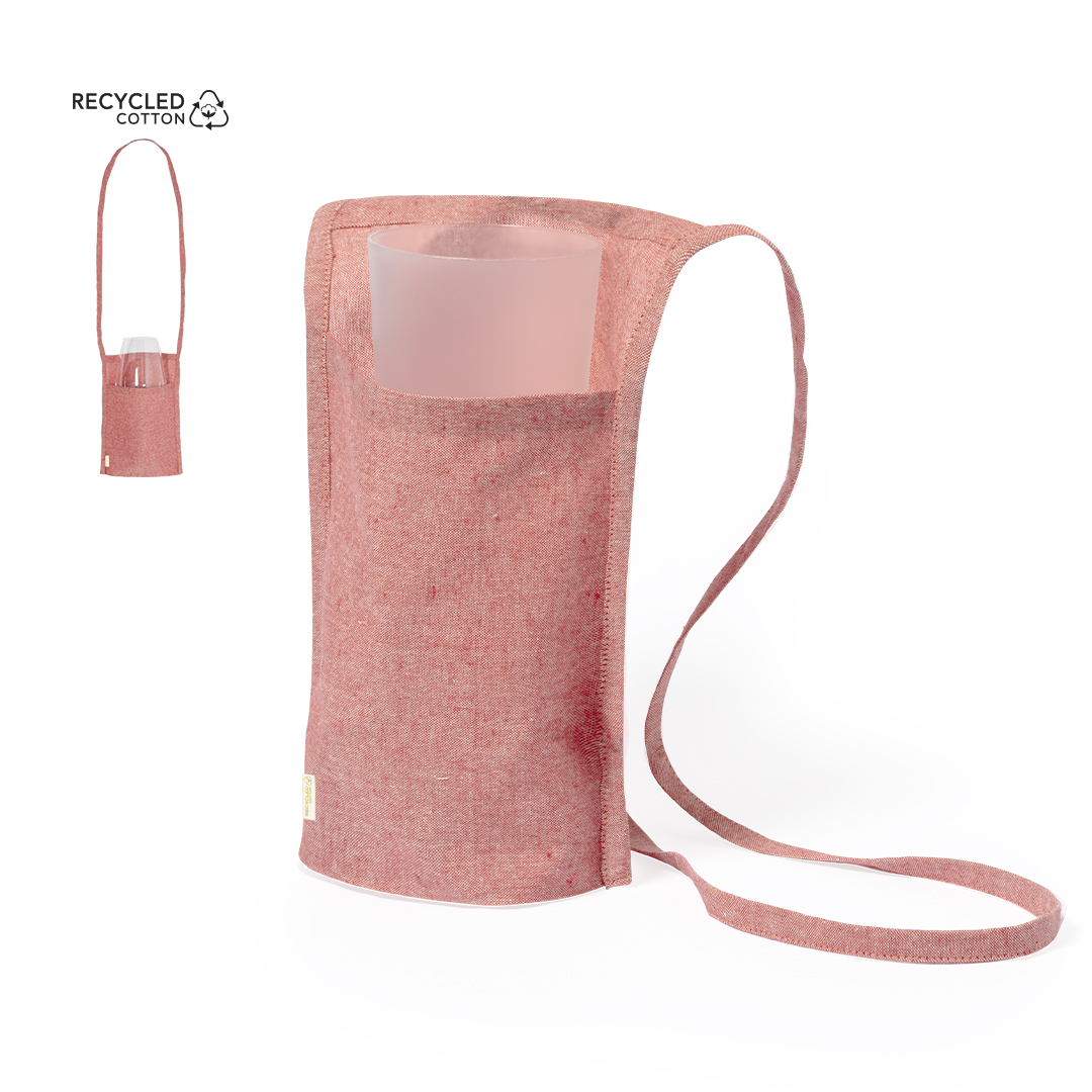 Multifunctioneel tasje met lang handvat - Gerecycled katoen - Rood - Afbeelding 2