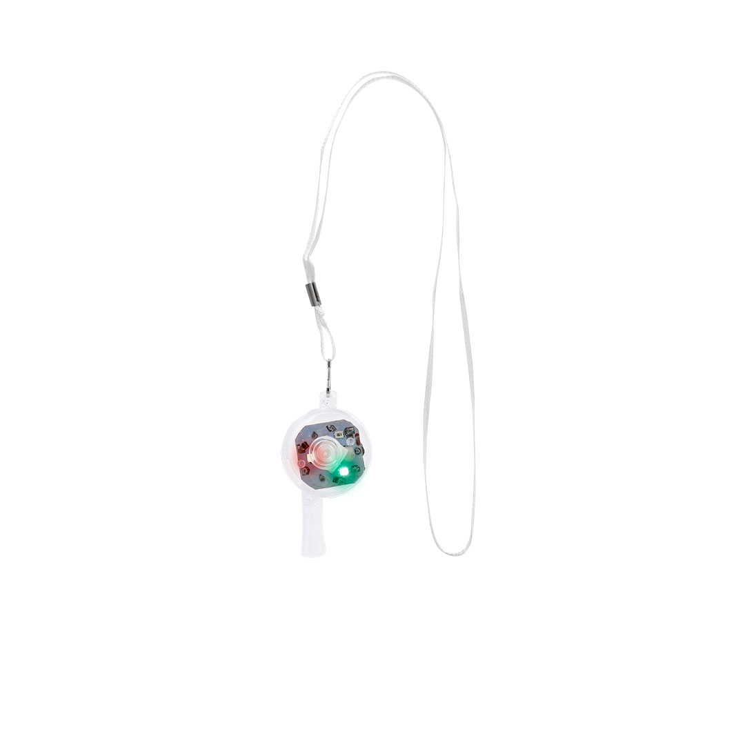 Lichtgevende fluitje met multicolor LED en koord - Wit - Afbeelding 3