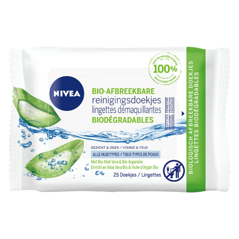 Nivea reinigingsdoekjes Bio Aloe vera - 25 stuks