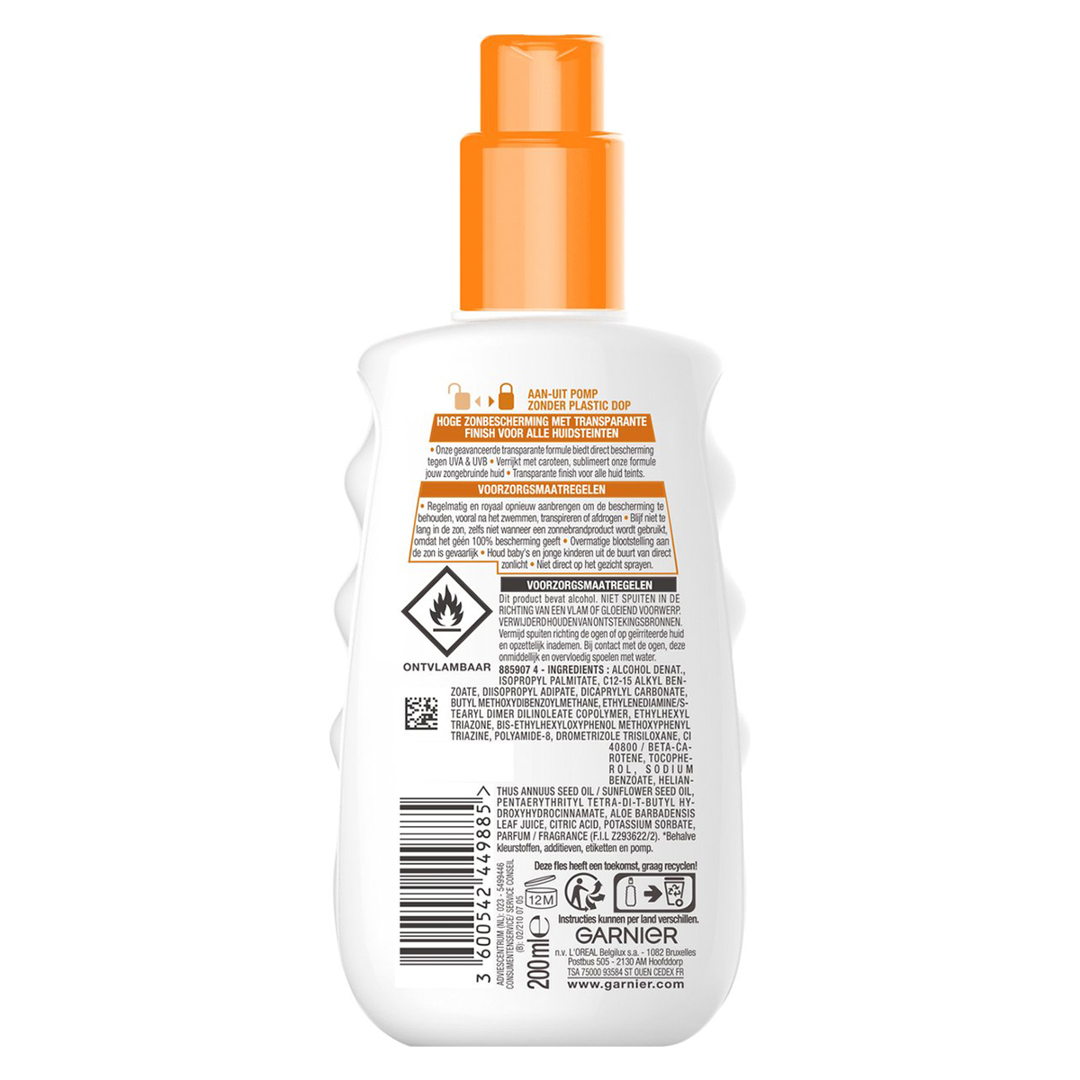 Garnier Ambre Solaire Invisible Protect zonnebrandspray Bronze SPF 30 200 ml - Afbeelding 2