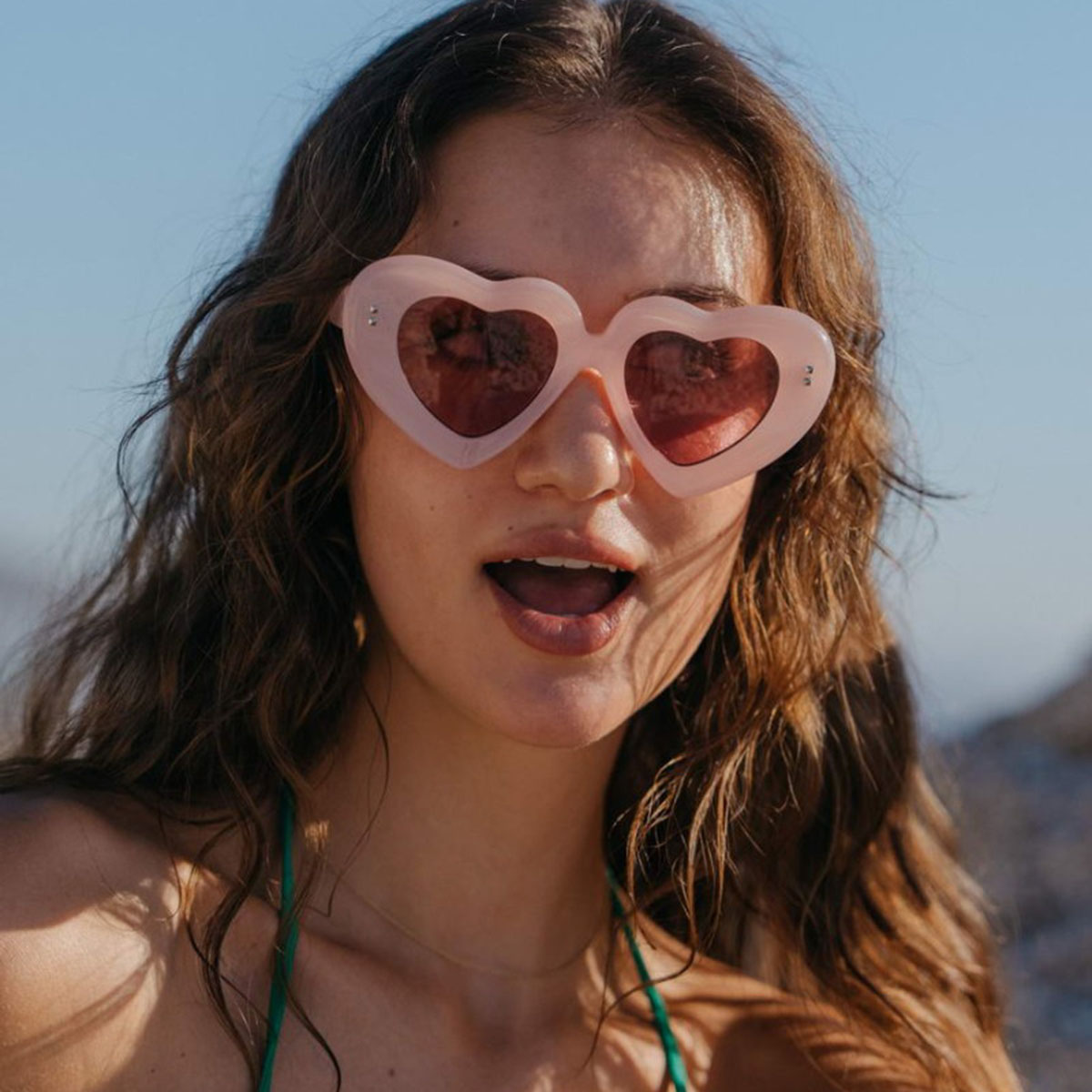 Hartjes zonnebril roze - Met roze glazen - Afbeelding 3