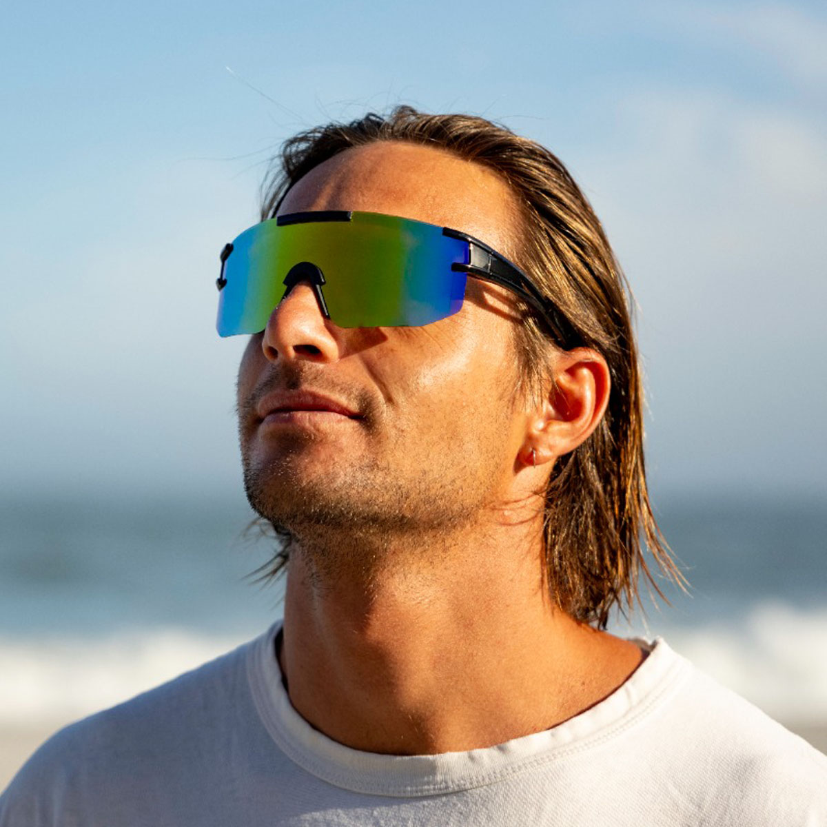 Sportzonnebril zwart/grijs - Multicolor glas - Afbeelding 4