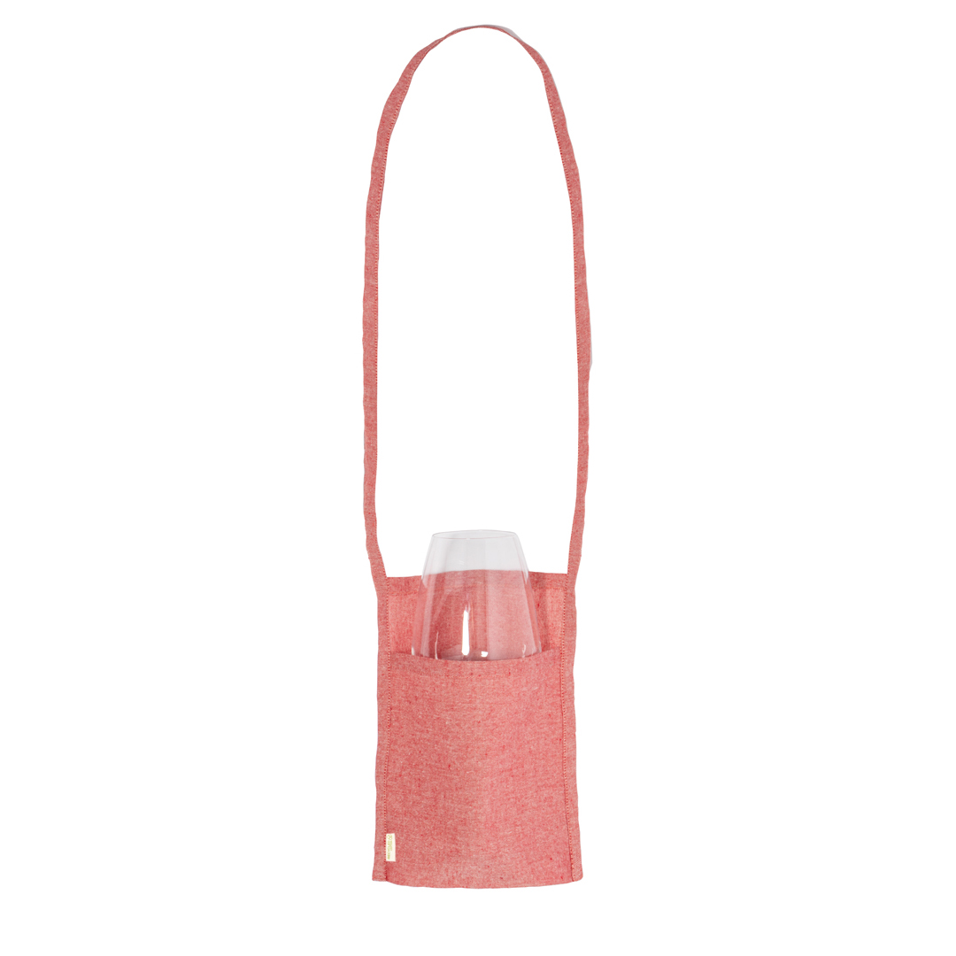 Multifunctioneel tasje met lang handvat - Gerecycled katoen - Rood - Afbeelding 3
