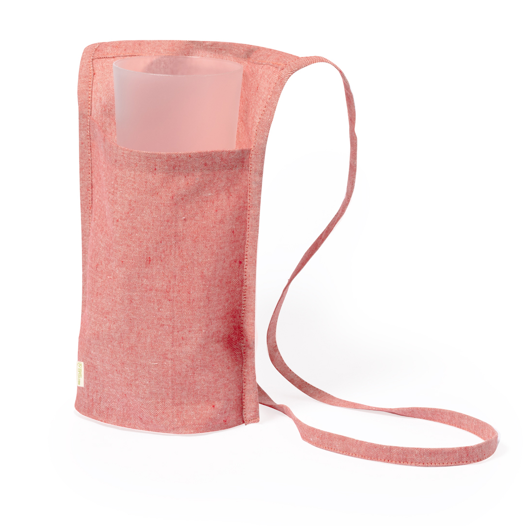 Multifunctioneel tasje met lang handvat - Gerecycled katoen - Rood - Afbeelding 4