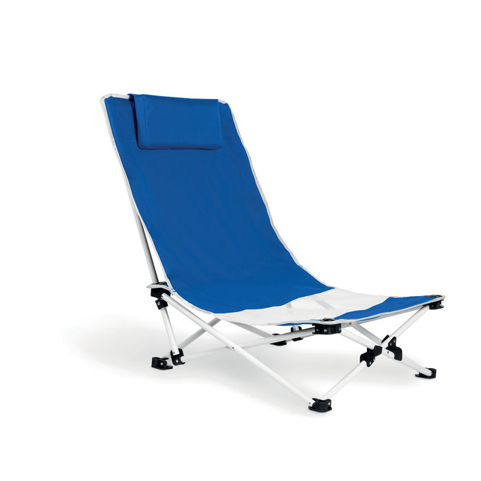 Comfortabele campingstoel met nekkussen - Blauw