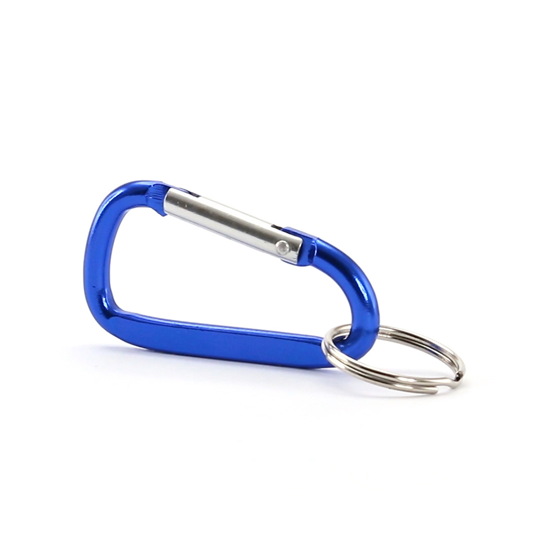Karabijnhaak sleutelhanger met sleutelring blauw - Afbeelding 3
