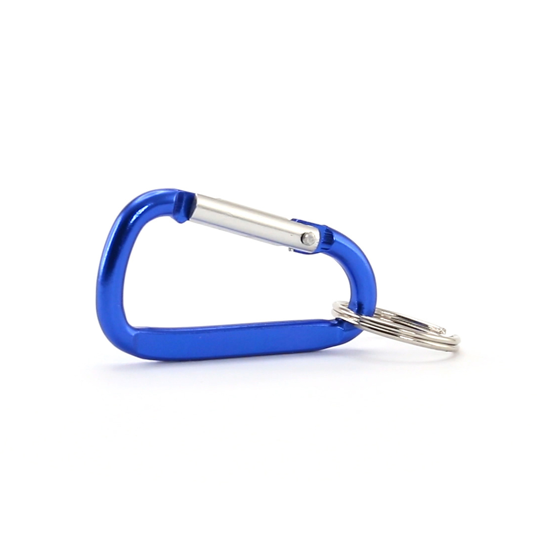 Karabijnhaak sleutelhanger met sleutelring blauw - Afbeelding 4
