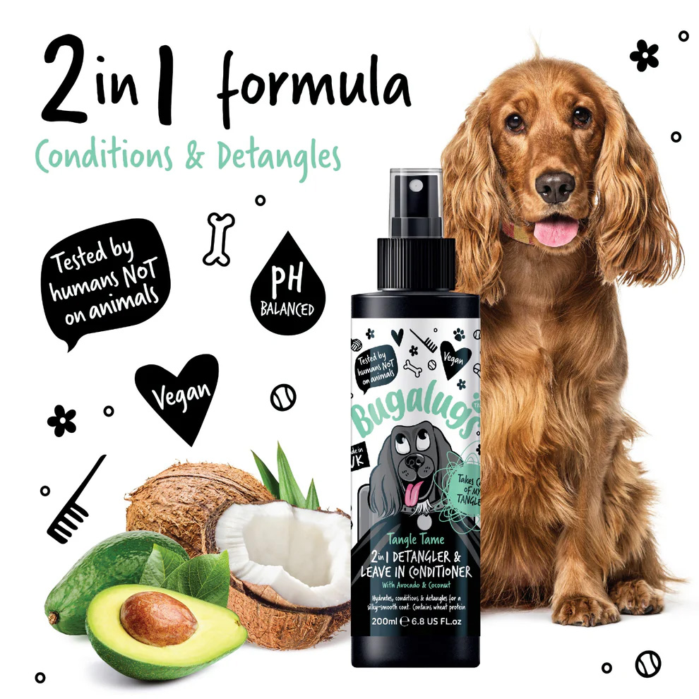 Bugalugs Avocado & Coconut 2-in-1 conditoner & ontklittingsspray 200 ml - Afbeelding 3