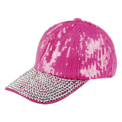 Pet pailletten en diamantjes roze/zilver