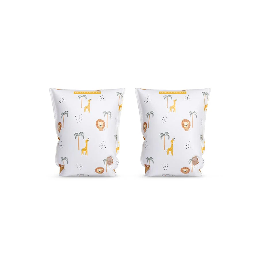 Zwembandjes jungleprint wit 0-2 jaar