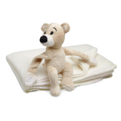 Alternative view of Kinder fleece deken met teddybeer 120 x 80 cm beige