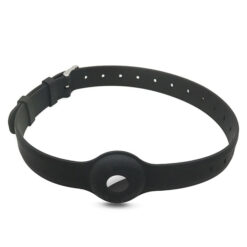 Hondenhalsband siliconen zwart geschikt voor Airtag