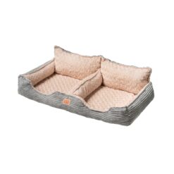 Alternative view of Lizzy & Lola - Fluffy Hondenmand Ribby Double - 92 x 46 cm - Beige/Grijs