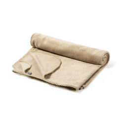 Alternative view of RPET fleece deken met opbergzakje 160 x 130 cm beige