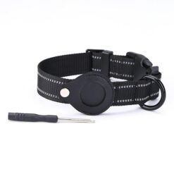 Alternative view of Hondenhalsband nylon zwart geschikt voor Airtag