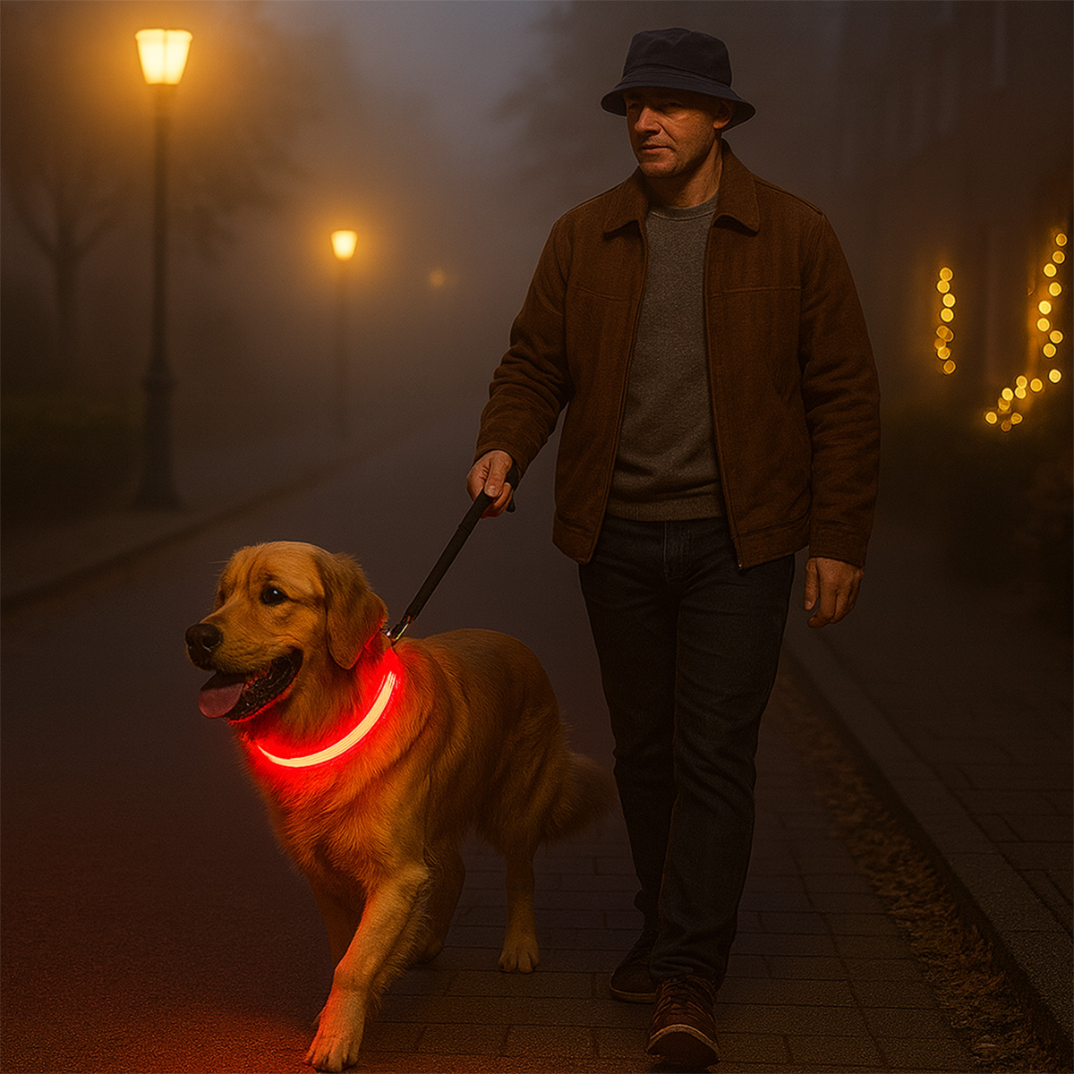 LED Hondenhalsband – Oplaadbaar – Lichtgevende Halsband Hond – 3 Lichtstanden – 70 cm – Grote Honden - Rood - Afbeelding 3