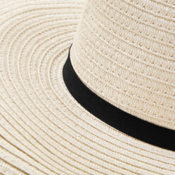 Alternative view of Beechfield one size zonnehoed met zwarte band - Naturel
