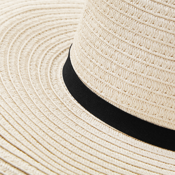 Beechfield one size zonnehoed met zwarte band - Naturel - Afbeelding 2
