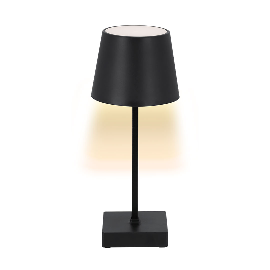 Zwarte tafellamp met Verchroomde Afwerking – 17 LED’s – 3 Lichtmodi – Werkt op 3x AAA-batterijen - Afbeelding 2