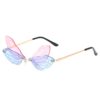 Partybril Butterfly blauw/roze
