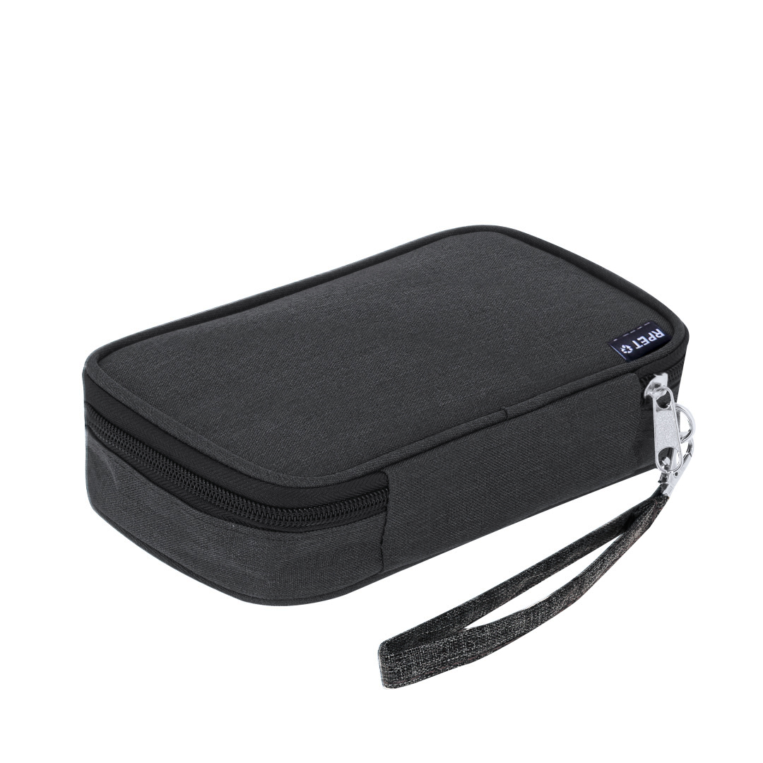 Kabel Organizer – RPET 600D Polyester – Meerdere Vakken & Draagriem – Duurzaam - Zwart - Afbeelding 3