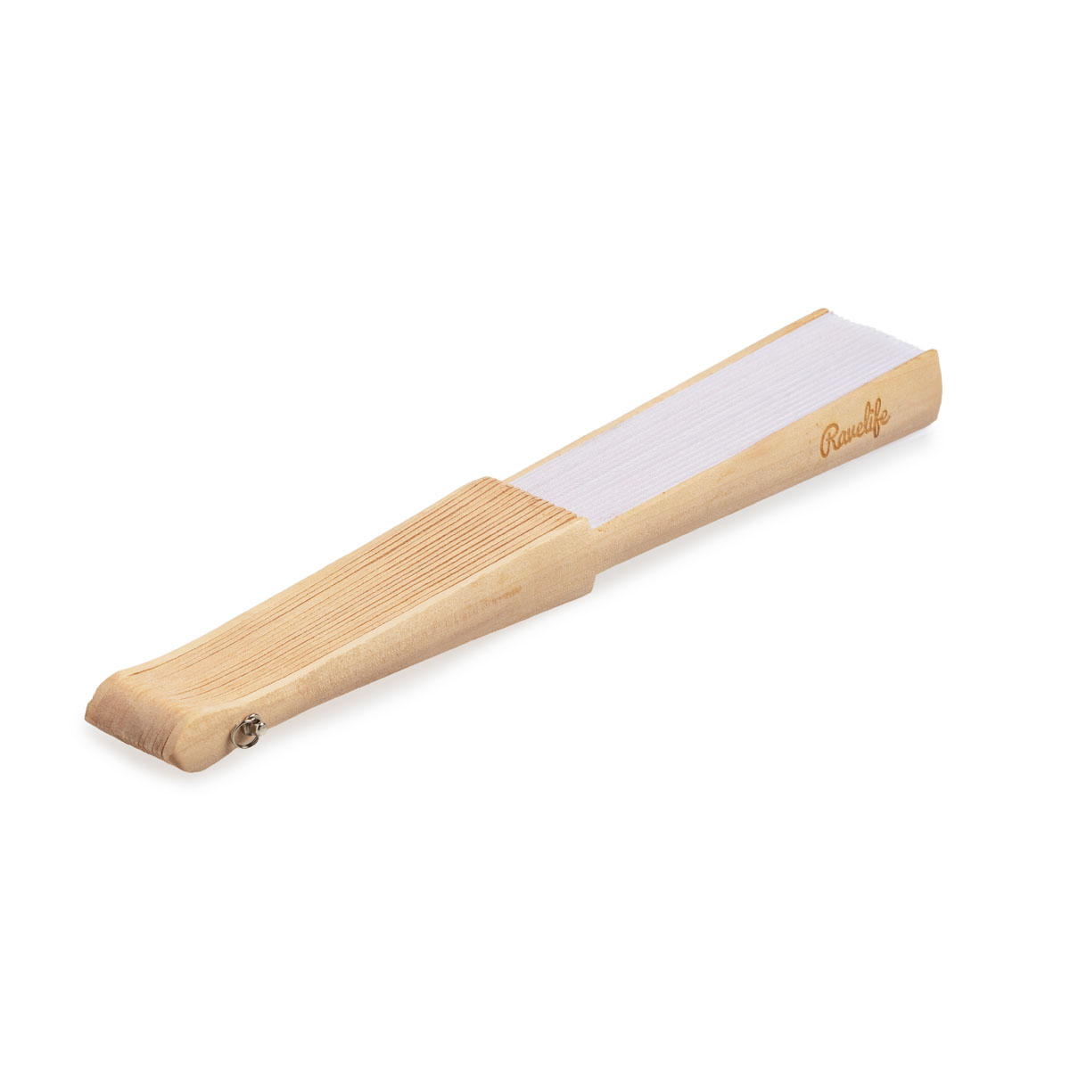 Ravelife Festival Neckfan - Handwaaier met koord - Hout - Wit - Afbeelding 2
