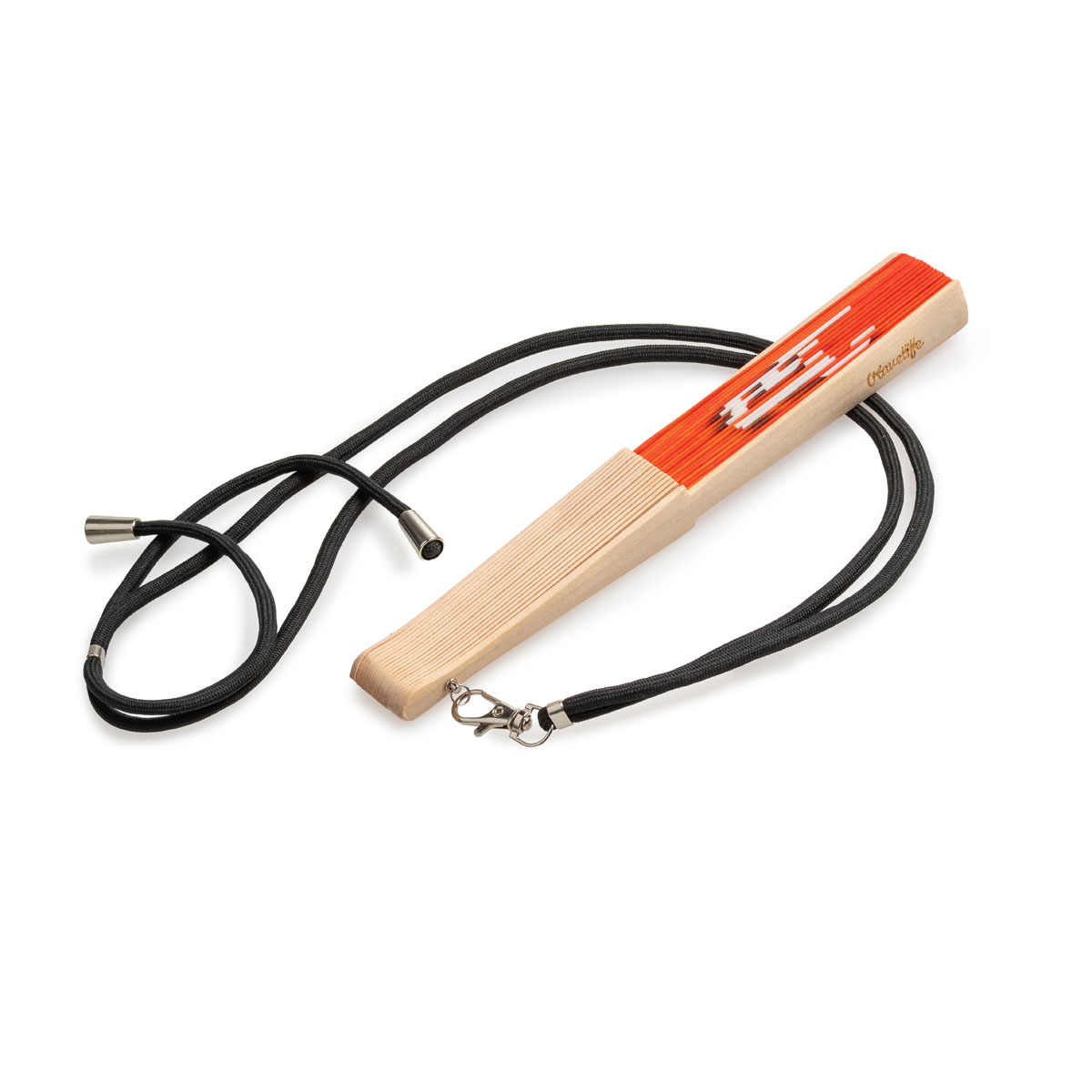Ravelife - Festival Neckfan - Oranje handwaaier met koord - Hout - Heet hé? - Afbeelding 3