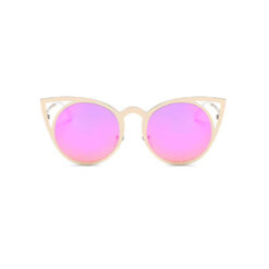 Ronde Partybril met kattenoortjes roze/goud