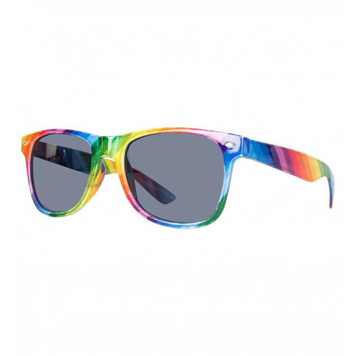 Gestreepte partybril classic regenboog - Afbeelding 2