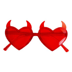 Halloween hartjes partybril duivel rood