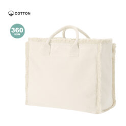 Alternative view of Beige Strandtas met Franjes – Stevig Katoen 360 g/m² – Met Ritssluiting & Binnenvak