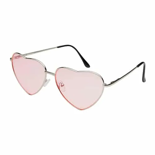 Hartjes partybril | roze lenzen - Afbeelding 2