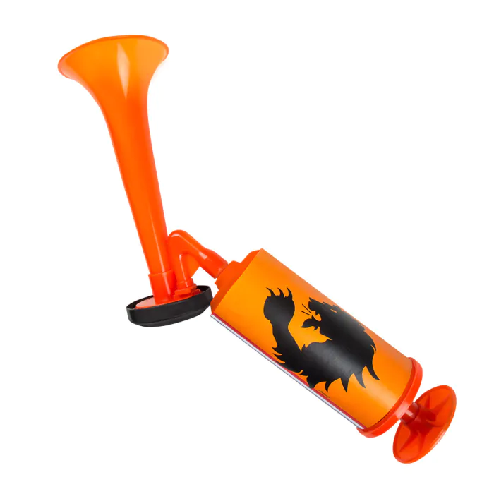 Luchttoeter Nederland 45 cm – Oranje supporters toeter met leeuwmotief