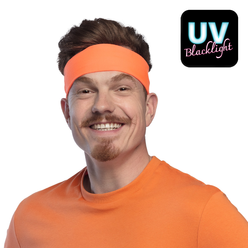 UV Blacklight Haarband - Hoofdband - Neon Oranje - Afbeelding 2
