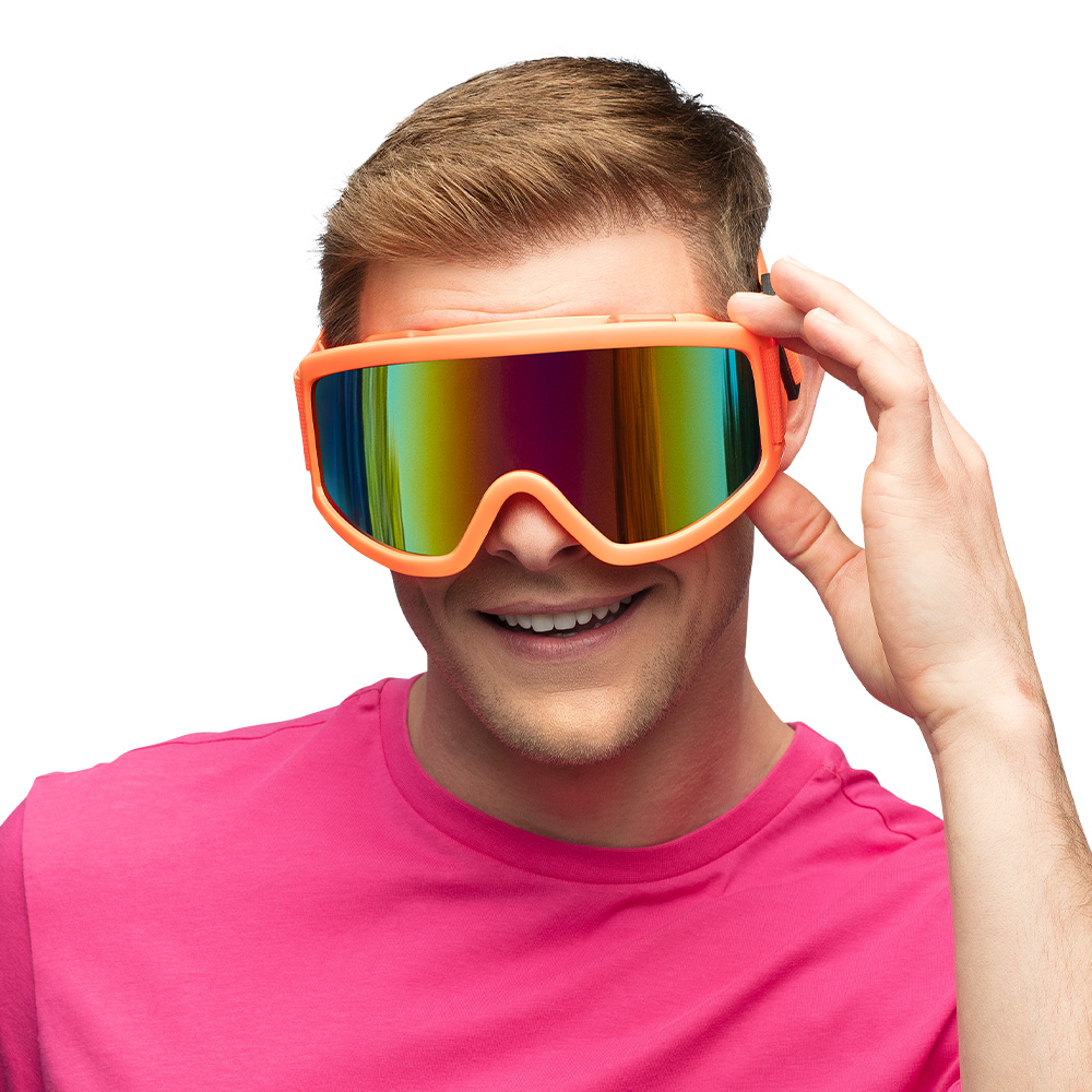 Party skibril UV Blacklight - Verstelbare feestbril - Neon Oranje - Afbeelding 3