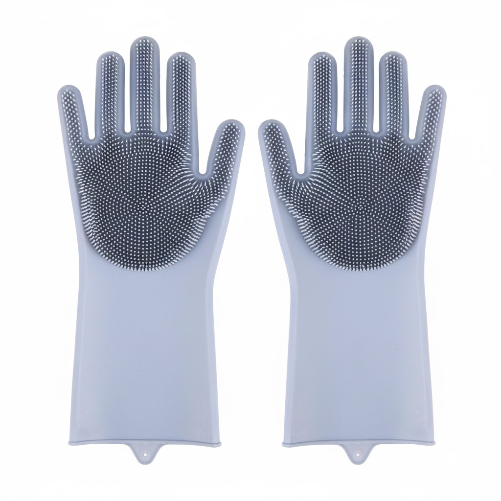 Magische siliconen afwashandschoenen - Grijs - 2 stuks - Afbeelding 5