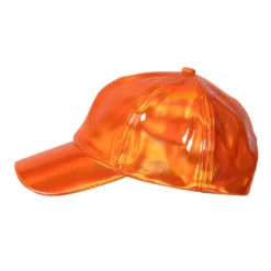 Alternative view of Holografische pet - Verstelbare glanzende baseball cap met kunststof sluiting - Oranje