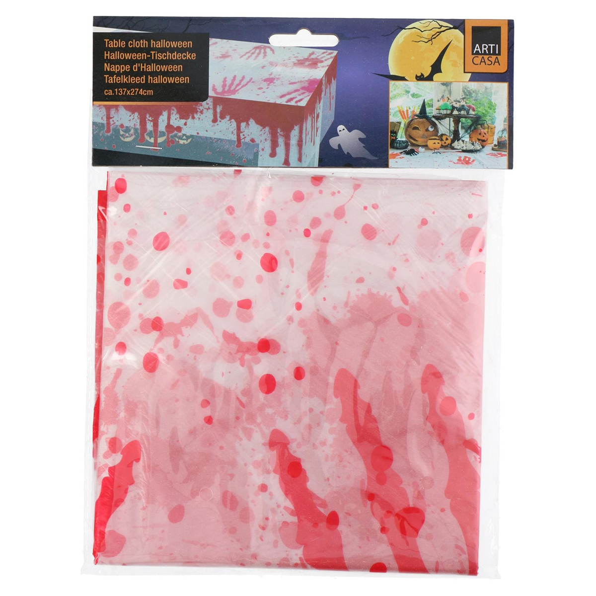 Halloween tafelkleed met bloedspatten - 274 x 137 cm - Afbeelding 2